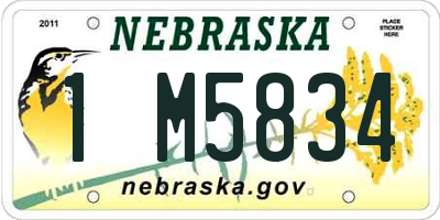 NE license plate 1M5834