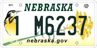 NE license plate 1M6237