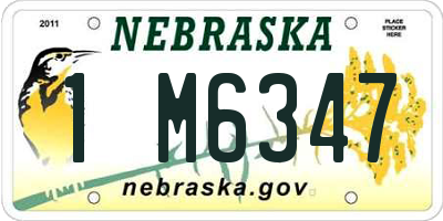 NE license plate 1M6347