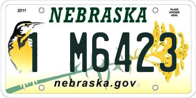 NE license plate 1M6423