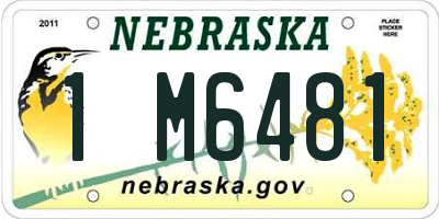 NE license plate 1M6481
