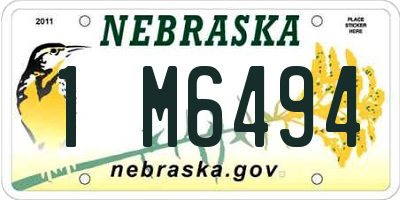 NE license plate 1M6494