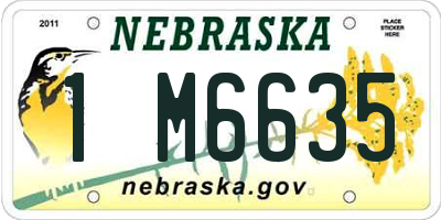 NE license plate 1M6635