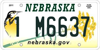 NE license plate 1M6637