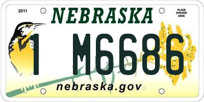 NE license plate 1M6686