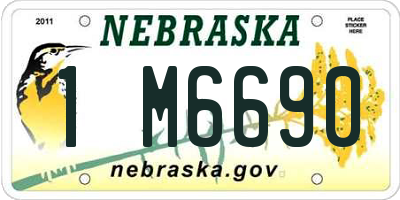 NE license plate 1M6690