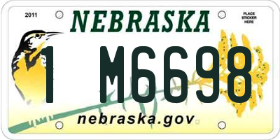 NE license plate 1M6698
