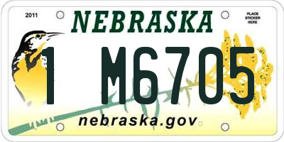 NE license plate 1M6705