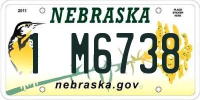 NE license plate 1M6738