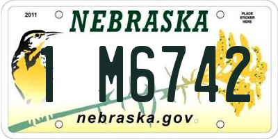 NE license plate 1M6742