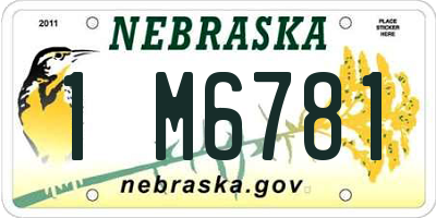 NE license plate 1M6781