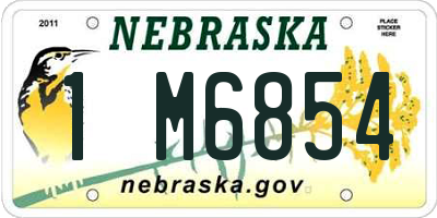NE license plate 1M6854