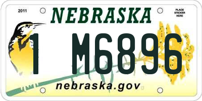 NE license plate 1M6896