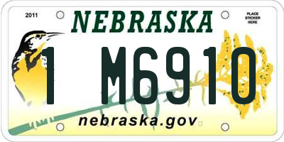 NE license plate 1M6910