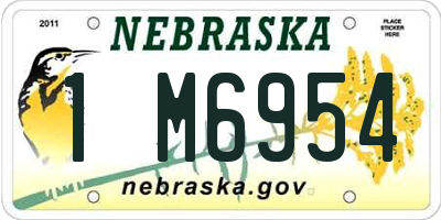 NE license plate 1M6954