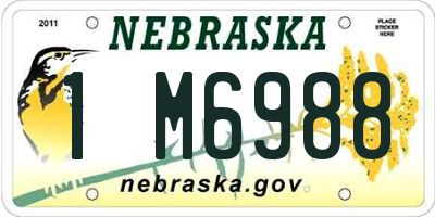NE license plate 1M6988