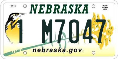 NE license plate 1M7047