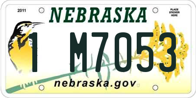 NE license plate 1M7053
