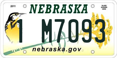 NE license plate 1M7093