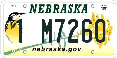 NE license plate 1M7260