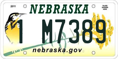 NE license plate 1M7389