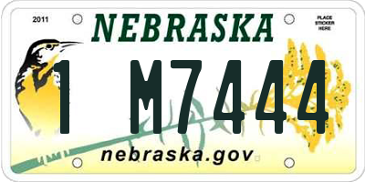 NE license plate 1M7444