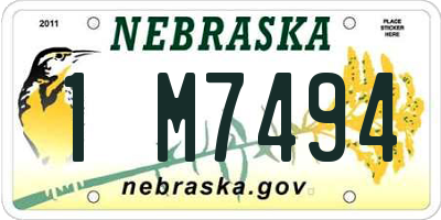NE license plate 1M7494