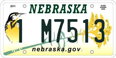 NE license plate 1M7513