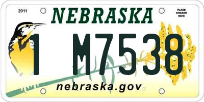 NE license plate 1M7538