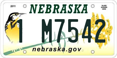 NE license plate 1M7542