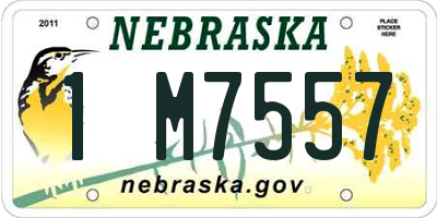 NE license plate 1M7557