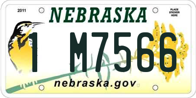 NE license plate 1M7566