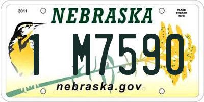 NE license plate 1M7590