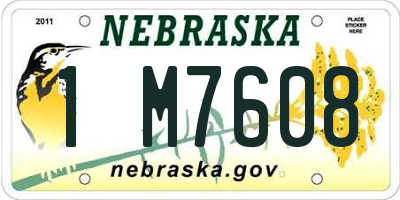 NE license plate 1M7608