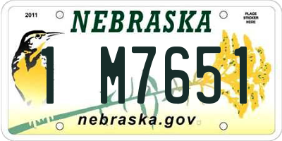 NE license plate 1M7651