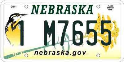 NE license plate 1M7655