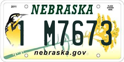 NE license plate 1M7673