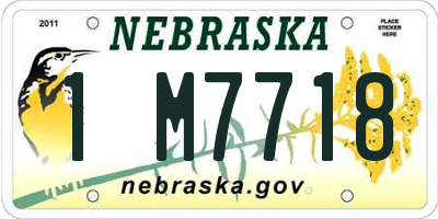 NE license plate 1M7718