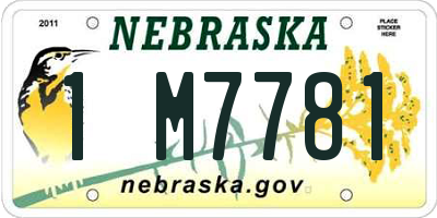 NE license plate 1M7781