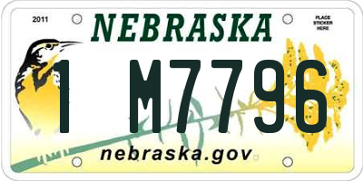 NE license plate 1M7796