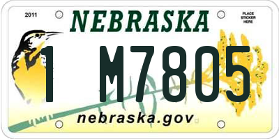 NE license plate 1M7805