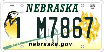 NE license plate 1M7867