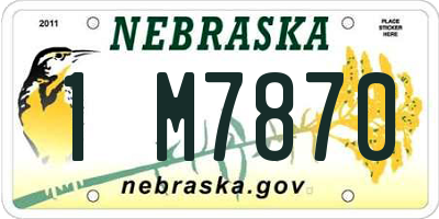 NE license plate 1M7870