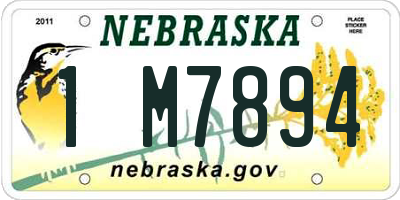NE license plate 1M7894