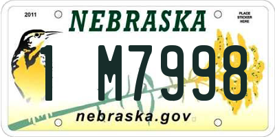 NE license plate 1M7998