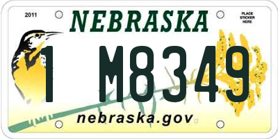 NE license plate 1M8349