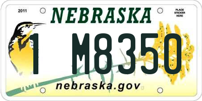 NE license plate 1M8350