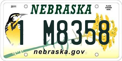 NE license plate 1M8358