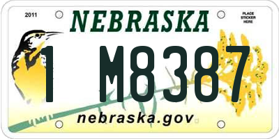 NE license plate 1M8387