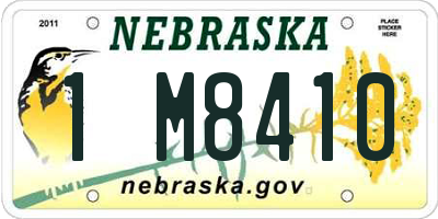 NE license plate 1M8410